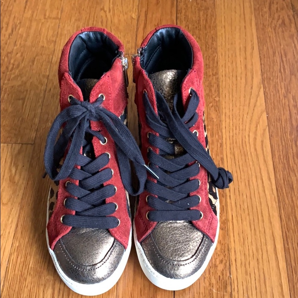 NWT Sam Edelman Britt Leopard High Top Sneaker 6.5M - Picture 4 of 6